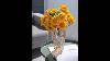 Mcm Diamond Thick Cut Crystal Vintage Art Glass Vase Gold Top 29 Floral Decor
